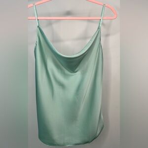Silky Mint Cowl Neck Camisole – Adjustable Straps – New – S & M